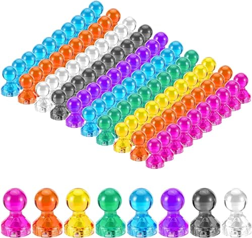 Rubessia Aimants,100 Pièces Aimants de Tableau Blanc Réfrigérateur,8 Couleurs,Aimant Frigo,Aimant pour Tableau Magnetique,Aimant Frigo Original,Couleurs Assorties Punaises Magnétique Solide