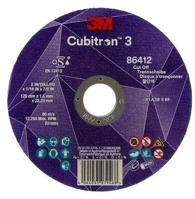 3M Trennscheibe Cubitron3 125x1mm für Inox/Stahl, Präzisionskorn, gerade Form