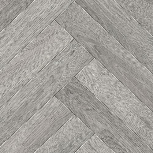 Grey Herringbone Wood Effect Vinyl Flooring For LivingRoom, Kitchen, 3.8mm Thick Vinyl Sheet-9m(29'5) X 3m(9'9)-27m²