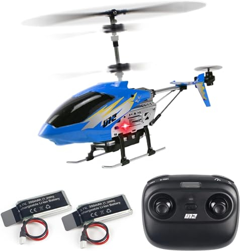 Ulifance U12 Hubschrauber Indoor RC Helikopter für Kinder Helikopter Ferngesteuert mit LED Leucht One Key Take/Off Höhenhaltungrc RC Flugzeug Spielzeug Geschenk für Jungen und Mädchen Blau