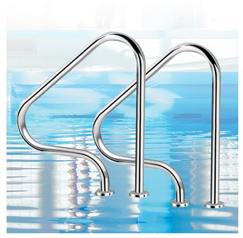 Pool-Handlauf, Edelstahl-Pool-Treppengeländer, 31,5 X 31,5 Zoll, Humanisierter Schwimmbad-Handlauf, Halterung For In Den Boden Eingelassene Pool-Decks (330 Lbs Tragfähigkeit)