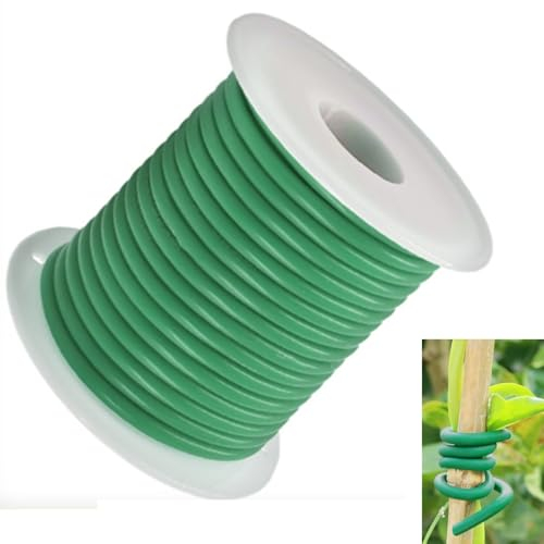 CuiCanfla, filo da giardino spesso rivestito in plastica, filo vegetale morbido, filo da giardino, spesso gommato, adatto per legare rose rampicanti, supporto per piante in giardino