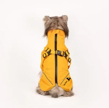 Hunde Regenjacke Winterweste Jacken Hundemantel Hundepullover Haustier Skifahren Kostüm Ärmellose Baumwolle Gepolsterte Weste Mit Brustgurt Gurt (Gelb, 2XL)