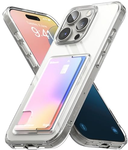 Ringke Fusion Card für iPhone 16 Pro Max Hülle, [Eingebauter Kartenhalter] Minimale Vergilbung Transparente Kratzfeste Handyhülle mit Dünn Integriertem Kartenfach