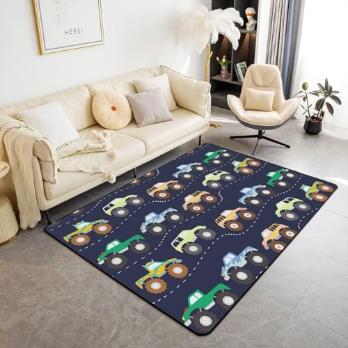 3D Cartoon-Auto Teppiche Für Wohnzimmer Schlafzimmer Dekor Teppich Weiche Flanell Kinderzimmer Spielbereich Teppiche Küche Korridor Esszimmer Bodenmatte 120 X 160 cm -3304603603505