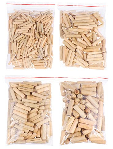 OUNONA 500 Pcs Square Dowel Rod Connectors Fluted Wooden Round Wood Nails Wood Easy Installation Furniture Joiner
