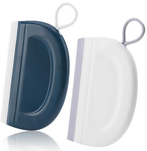 Xiciki 2Pcs Mini Raclette à Verre, Mini Raclettes de Douche, Petites Raclettes pour Portes de Douche, Essuie-Glace de Douche, Multi-Usage Raclette de Douche pour Fenêtre de Salle de Bain, Cuisine