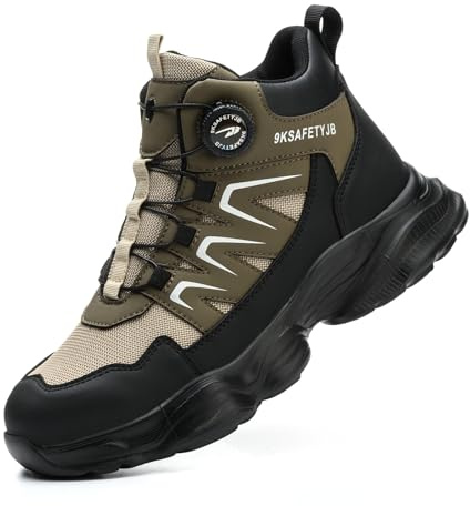 SmoothPace Chaussures de Sécurité Hommes Femmes Imperméables Confort Montante Chaussures de Travail Légère Bottines de Sécurité Antidérapant Brown 39 EU