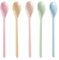 LAJUP Cucharas De Plástico, 2 Unidades Cucharas De Plástico De Color, Cucharas Largas Para Huevos, Cucharas De Plástico Para Mermelada, Antigotas, Mango Largo, Para Vajillas De Porcelana