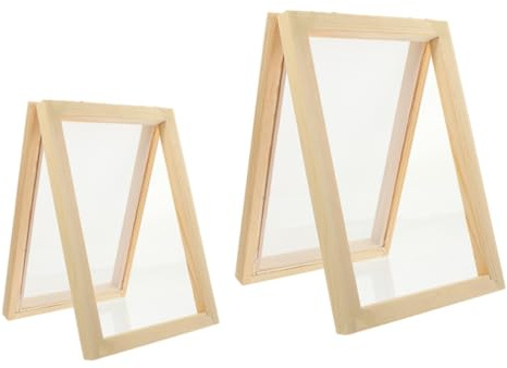 jojofuny 2stücke DIY Papierherstellungsrahmen Maschenholzrahmen Für Papierherstellung Handwerk Kompaktes Holzrahmensieb Für Karten Und Tagebücher