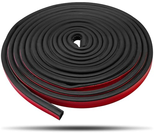D Shape Weather Stripping Door Seal, 20Ft Soundproof Rubber Weather Seal Strip for RV Marine Boat Garage Door Window, 0.75 Inch Width, 0.425 Inch Height