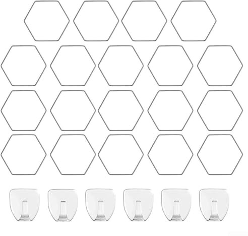 Honseadek Catena di supporto per piante rampicanti da giardino, traliccio per montaggio a parete, telaio ad anello esagonale, sistema di addestramento per piante fai da te con ganci per fiori e viti