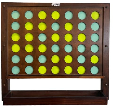 Doctor Sport Riesen 4 Gewinnt Wandspiel, 78 x 86 cm, 4 in Einer Reihe | Holz-Gesellschaftsspiel für Spielzimmer, Groß Connect Four für Kinder & Erwachsene, 4 Gewinnt
