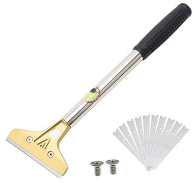 Hoement Raschietto Pulizia Multiuso per Adesivi e Intonaco Strumento Manuale Ergonomico con Manico Lungo Adatto per Piastrelle e Marmo in Casa e Laboratorio