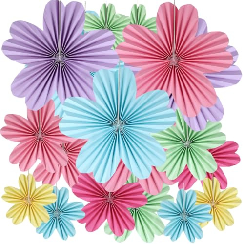 LALAGO 18 Scomparti di Carta Pastello, Decorazione Fiori di Carta da Appendere, Decorazione per Matrimoni, Compleanni, Decorazione da Tavolo, Classroom Baby Shower, Primavera, Estate