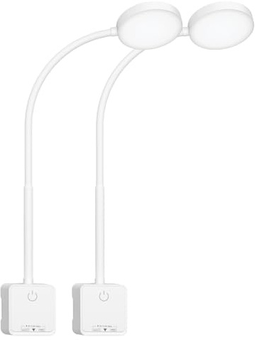 PRINCEWAY LED Leseleuchte Wand Bett Wandlampe Weiß mit Stecker für Steckdose in Schlafzimmer Küche Wohnzimmer, 2er Pack Steckdosenleuchten Dimmbar, 3 Beleuchtungsfarbmodi, USB Anschlüsse