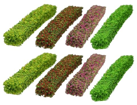 Ameble Kit de maquetas de Terreno: Ramas de arbustos sintéticos de 4 Colores, Accesorios para escenas de paisajes en Miniatura para maquetas a Escala 1:64/1:72/:87.