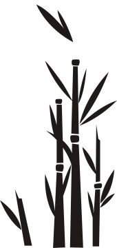 INDIGOS UG - Wandtattoo Wohnzimmer - Wandaufkleber Schilf Bambus Natur 96x40cm, schwarz w192 - Aufkleber Kinderzimmer Schlafzimmer Küche Badezimmer Büro Dekoration