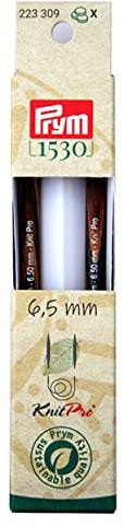 Prym 223329 Rundstricknadelspitzen NATURAL farbig lang 11,6 cm 6,50 mm Rundstricknadel, Holz, mehrfarbig, 6,5 mm
