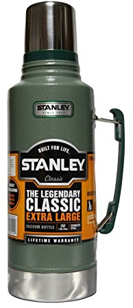 THE Legendery Classic Extra Large Stainless Steel Stanley Flask, Built For Life , Vacum Bottle 2QT / 1.9 LTR (Green)