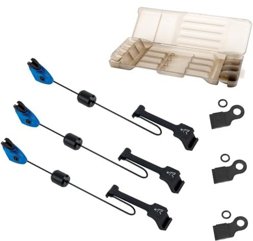 FOX MK3 Swinger 3er Set Bissanzeiger - Pedelbissanzeiger zum Karpfenangeln, Farbe: blau, verschiebbares Gewicht & einfach Montage!
