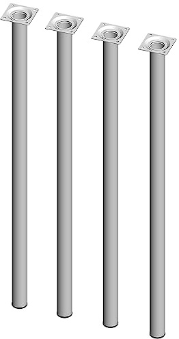 DIY Element System Möbelfuß rund – Stahlrohrfuß, ideal als Tischbein für die Gestaltung individueller Möbelstücke – Ø 30 mm, Länge 700 mm, Weiß