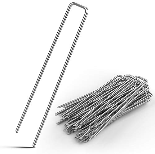 Gardebruk® 50x Erdanker verzinkter Stahl 150mm x 25mm Ø 2,7mm Unkrautvlies Gartenvlies Zeltanker Heringe Bodenanker Zaun Garten Zelthering Kunstrasen