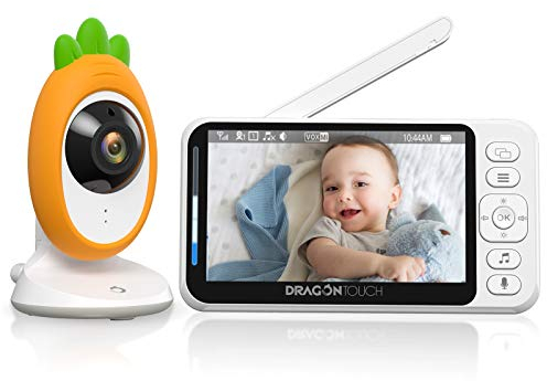Dragon Touch E40 Babyphone mit Kamera Video Monitor Überwachungskamera 4.3 Zoll LCD Bildschirm mit Zwei Wege Audio VOX-Modus, Temperaturüberwachung weiß 1 Stück (1er Pack)