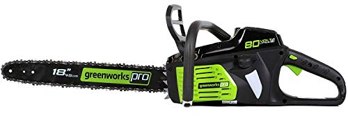 Greenworks Pro 80 V 45 cm Bürstenlose Akku-Kettensäge, Kettengeschwindigkeit 10,5 m/s, Elektronische Bremse, Automatische Schmierung (ohne Akku und Ladegerät)