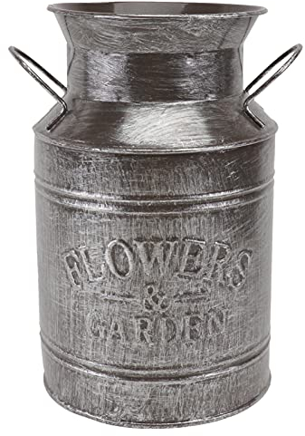 Cabilock 1pc Retro Iron Bucket Vase Chic Floral Art Decor for Vintage Style Adornment Iron Material for Indoor Decoration