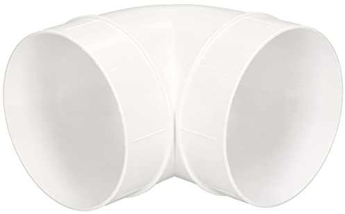 KOTARBAU® Codo de tubería de conducto de 90 grados, Ø 125 mm, Conector de PVC para Sistema de Ventilación, Tubo de plástico, Conector de curva, Conducto de Ventilación, Codo redondo, Blanco