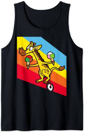 Giraffe Eiskrem Einrad Fahrrad Einradfahren Einradfahrer Tank Top