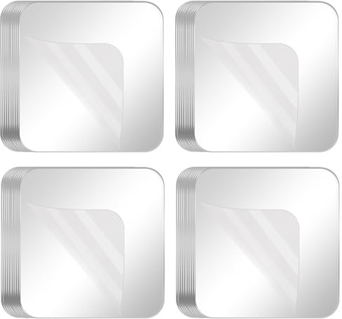 COUMENO 80 Stk. Doppelseitige Klebepads Extra Stark,Wasserfeste Montagepads | 6x6cm Transparentes Doppelseitiges Klebeband, Rückstandslos & Entfernbar, Geeignet für Wände, Teppiche, Fotos, Auto & DIY.