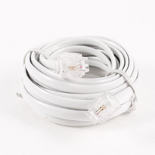 Ruilogod 3Metro 10FT RJ11 6P2C Cavi del telefono del telefono modulare del telefono bianco