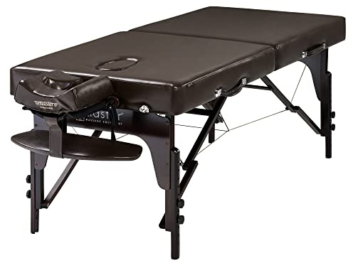 Master Massage 71cm Supreme Mobil Massageliege Klappbar Massagebett Massagebank Kosmetikliege Portable Beauty Bed Holzfüße Tragetasche Gesichtsausschnitt Paket-Braun