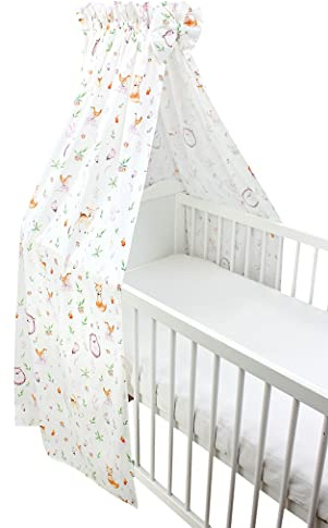 TupTam Babybett Himmel mit Schleifchen, Farbe: Lichtung/Rehe, Größe: ca. 160x240 cm