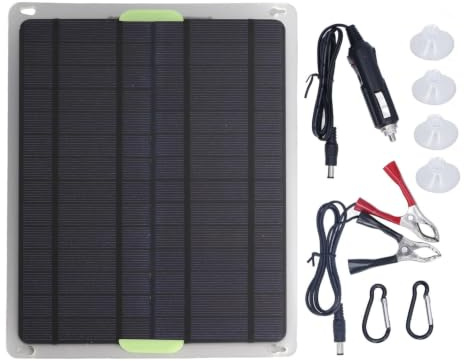 TOPINCN 20W 12V Solar Panel Kit, Solar Charging Panel Solar Panel Car Battery Charger Trickle Charger Maintainer for Car Boat Motorcycle Automotive RV Home Off Grid System