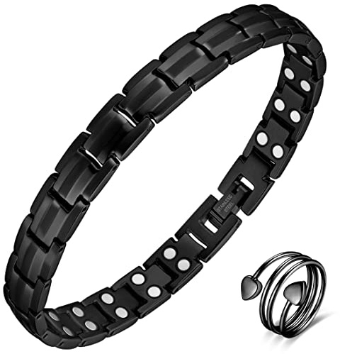 Vicmag Magnetarmband Damen Edelstahl Magnetische Magnet Armband | Titanstahl, für Frauen, Verstellbar, Stiftausdrücker, Geschenkbox