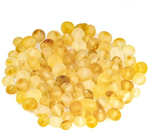 Bernstein Perlen im Barock-Stil - Poliert und Roh 100% Naturliche Baltischen Harz Stein 5–6 mm Lose mit Locher Mehrere Farben – Amber Culture