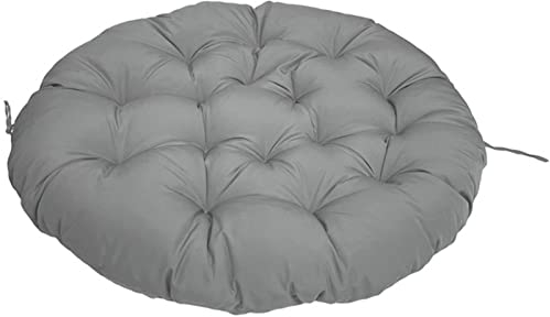 ZTGL Papasansessel Kissen Wasserdicht, Polster Bodenkissen für Schwenksessel, Rund Papasan Sessel 40-180cm, Indoor & Outdoor Polyrattan Sessel Kissen,Grau,170x120cm
