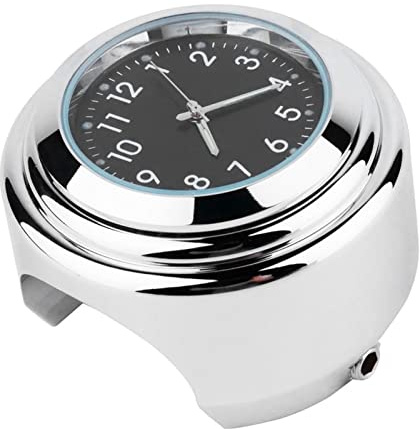KIMISS Motorraduhr, Motorraduhren Motorrad Lenkeruhr Quarz Motorradlenker Uhr Verchromung Präzise Zeit wasserdichte Aluminium Legierung Lenker Halterung Uhr