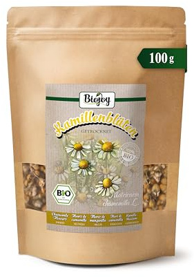 Biojoy Fleurs de Camomille BIO (100 g), séchées et entières, idéales pour tisane (Matricaria chamomilla L.)