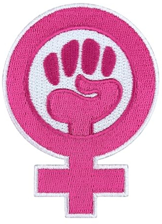 Urbanski Patch Feminismus Symbol rosa Faust zum Aufbügeln 8 x 5,8 cm | Aufnäher Applikation Bügelbild