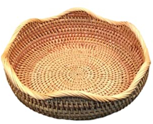 Obst-Display, Aufbewahrungskorb, kleine Schlüsselschale, Utensilienablage, gewebtes Serviertablett, geflochtener Rattankorb, runder Brot-Servierkorb, Weiden-Brotkörbe, Camping, Outdoor, Kuchenkorb
