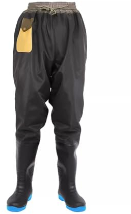 JCWGLY Watstiefel Warme Fleece-Hüftwathose Mit Stiefeln, Bequeme Watstiefel Zum Angeln Für Männer, rutschfest Und Langlebig (Color : Black, Size : 40 EU)