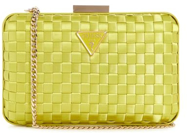GUESS Damen Twiller Minaudiere, Clutch, Crossbody, Abend, Chartreuse