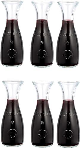 6x mille idee Caraffa brocca in vetro resistente a gli urti per vino acqua per ristorante osteria L 0,50