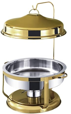 ZYJIX Edelstahl-Chafing-Dish-Buffet-Set, Buffet-servierer Und Speisenwärmer Mit Aufhänger, Wassertabletts Und Essenspfannen Für Party-buffets(Color:A)
