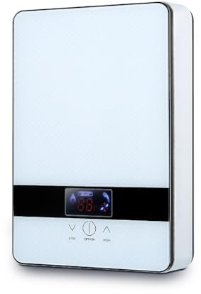 Electric Tankless Instant Hot Water Heater Boiler For Kitchen Bathroom Caravan(White)