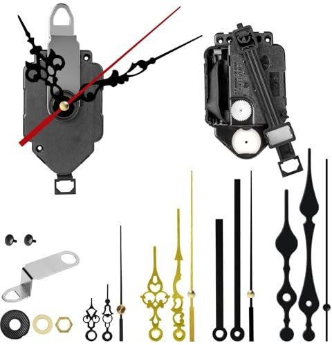 EEEKit Uhrwerk für Wanduhr, 2 Stück Quarz Uhrwerke, Uhrwerk Lautlos zum Selbsteinbau mit 5 Zeiger für DIY Pendeluhr Reparatur